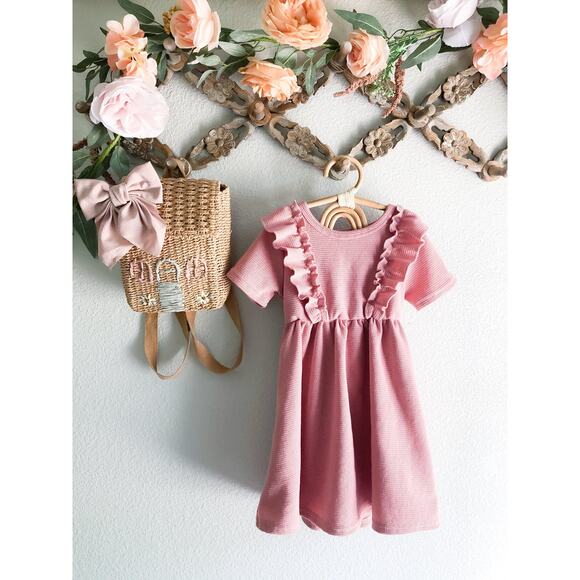 New Darling Minimalist Mauve Frilly Twirl Dress 6/7 - Picture 1 of 2